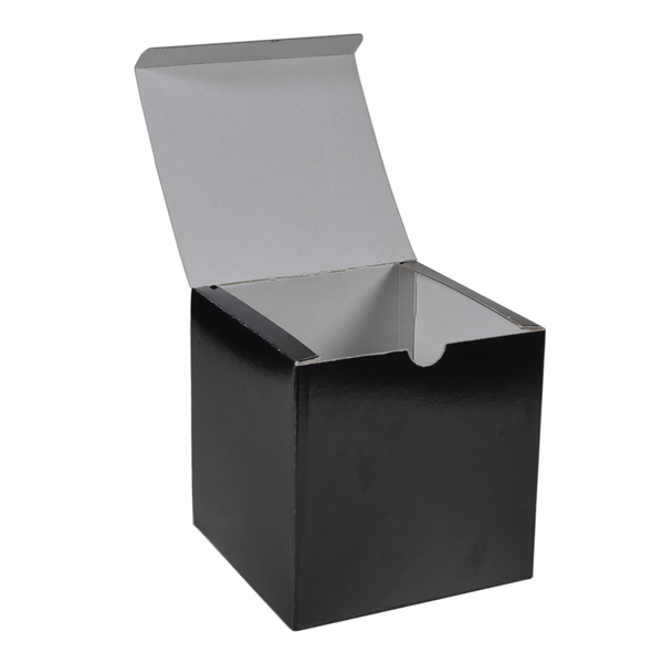 Boite à rabat carton noir pour packaging cadeau imprimable
